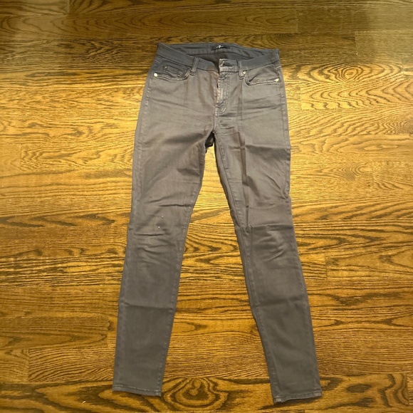 7 for All Mankind Twill Skinny Stretch Gray - Picture 1 of 3
